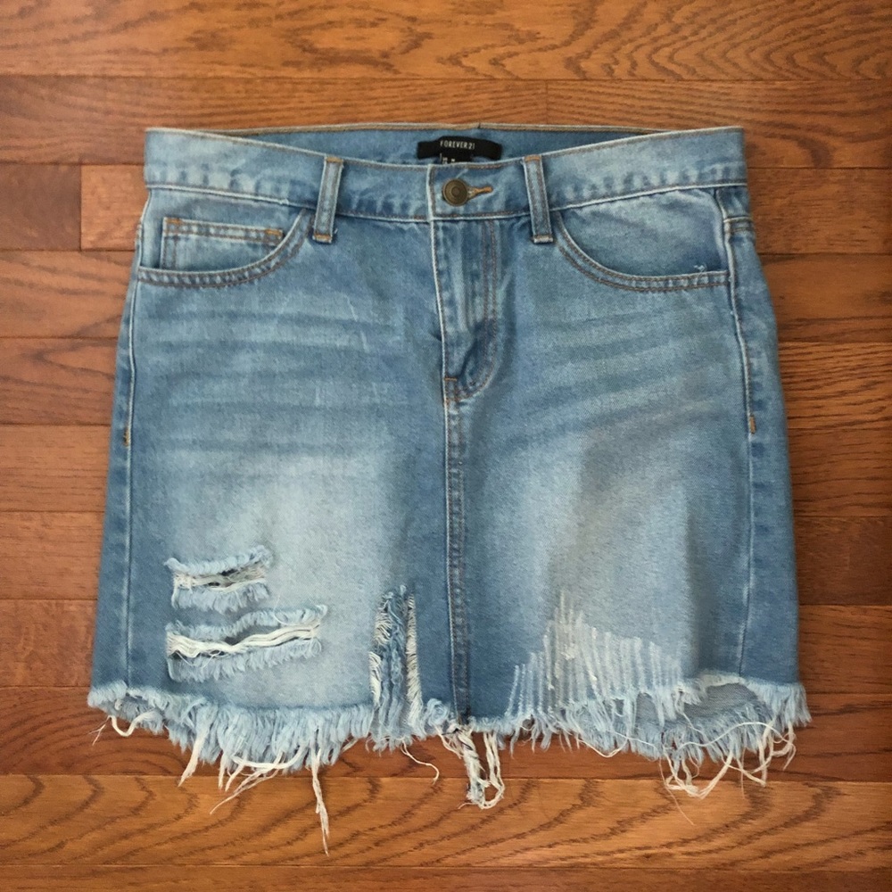 Frayed F21 Denim Skirt